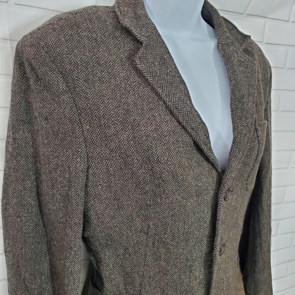 All Saints Brown Herringbone Suit Blazer Jacket - Picture 2 of 11